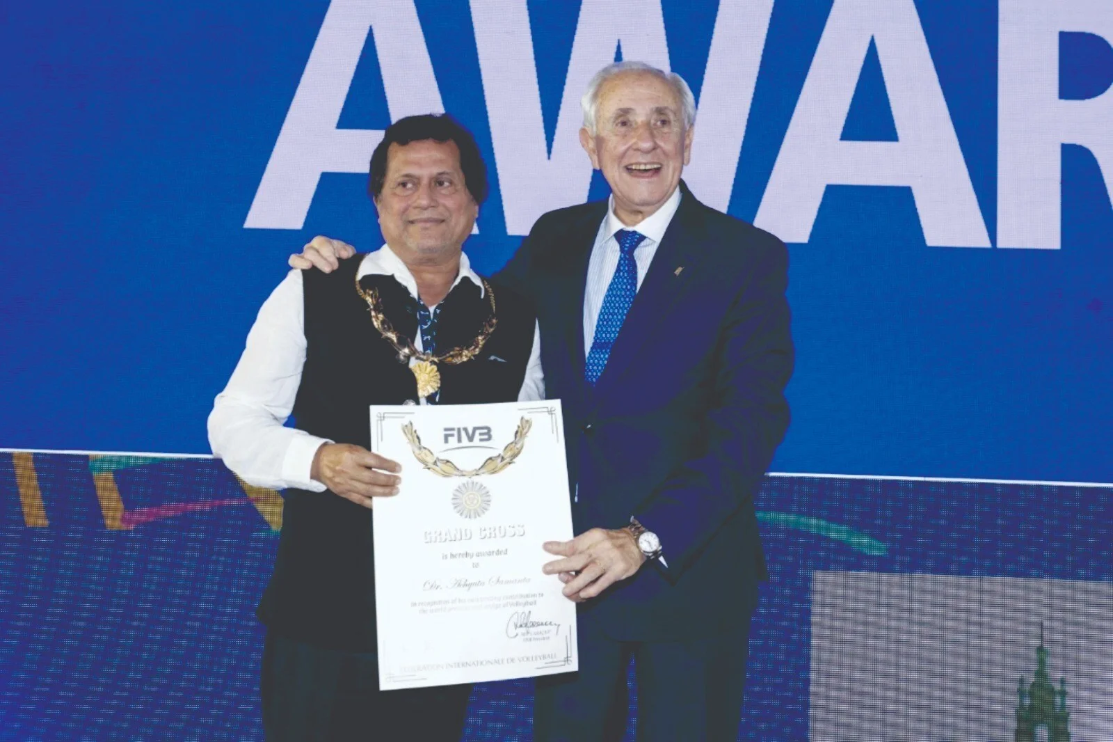 Achyuta Samanta Honoured With FIVB Grand Cross Award