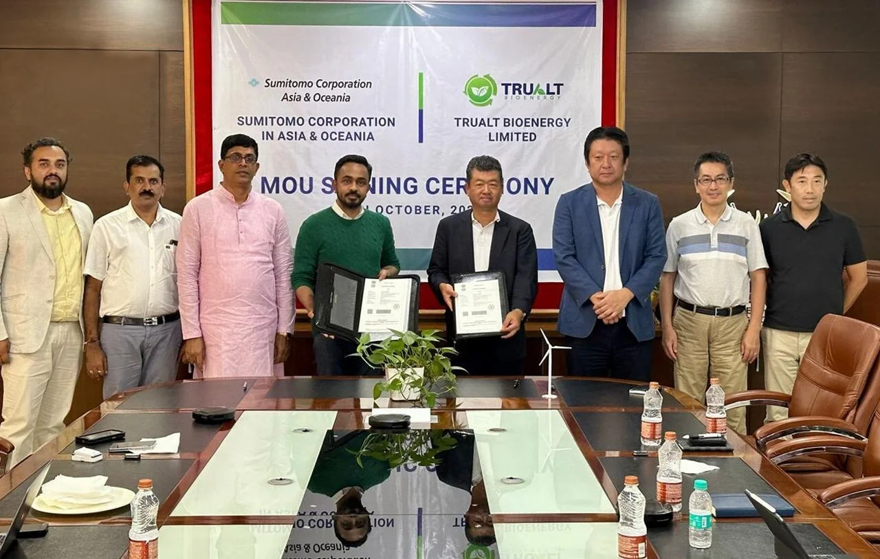 TruAlt Bioenergy Signs MoU with Sumitomo Corporation Asia & Oceania to Boost India's Biogas Production, Eyes Bioethanol and SAF Collaboration