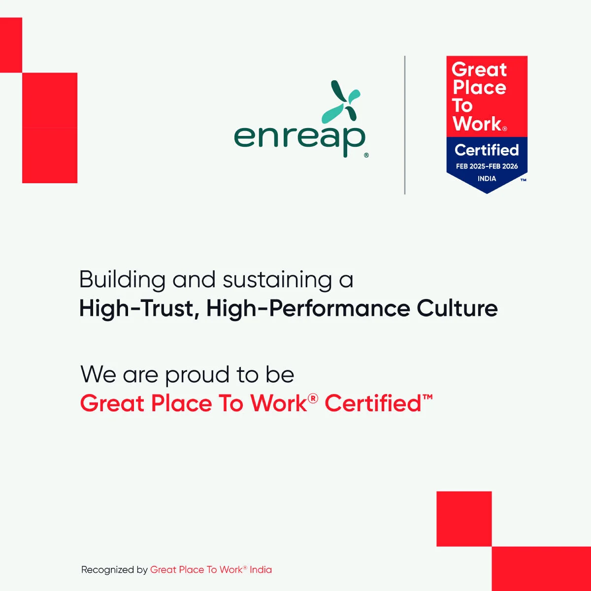 enreap Earns 2025 Great Place To Work Certification™
