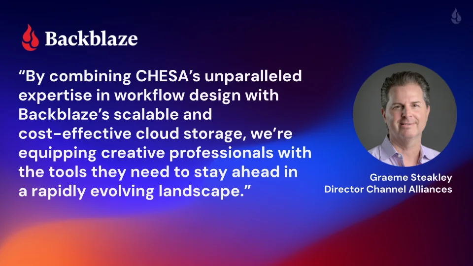 Backblaze and CHESA Double Down on Enabling Creativity for Media and Entertainment Workflows