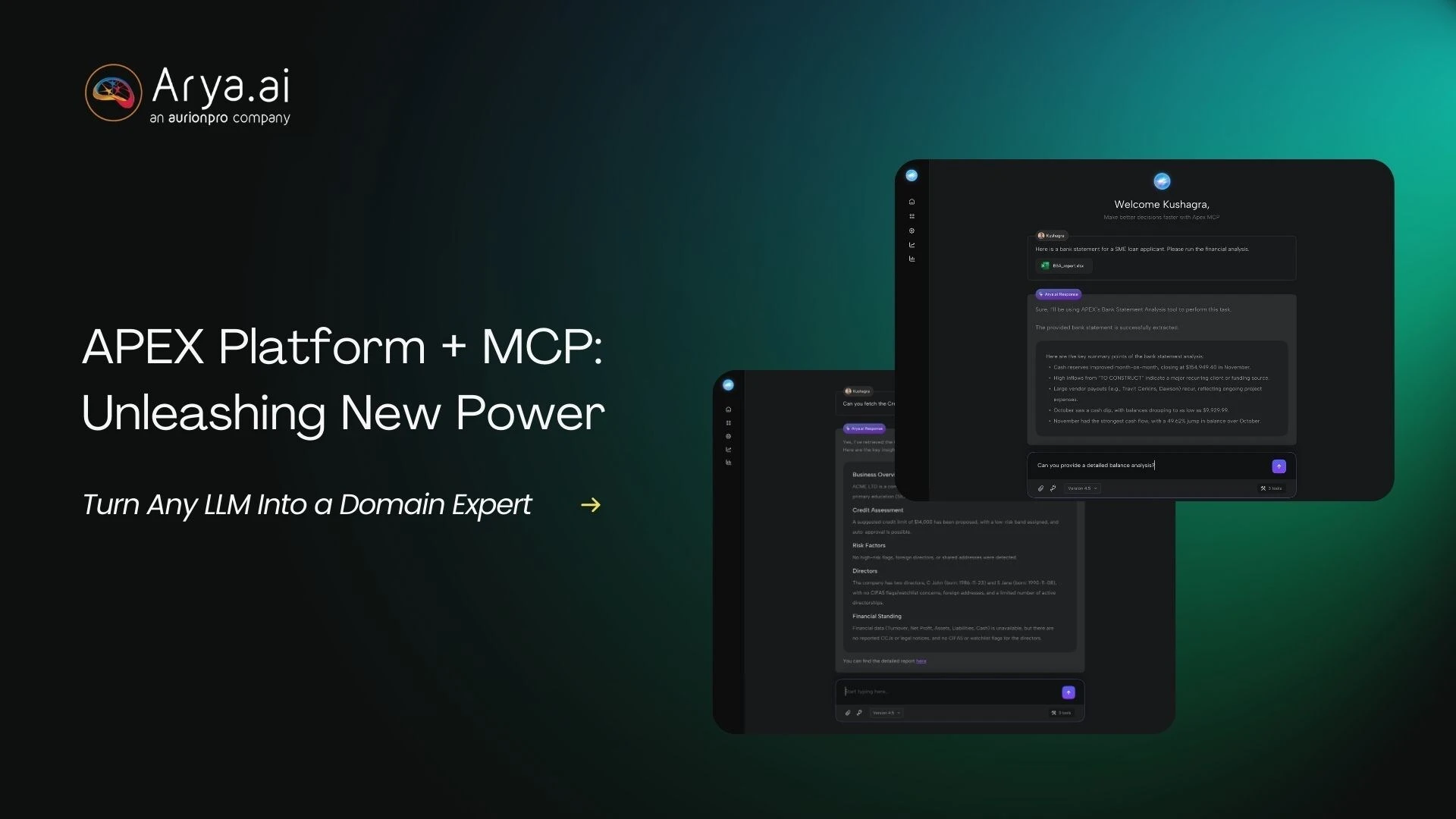 Arya.ai Unveils MCP Applications to Transform Generic LLMs into Domain-Specific Experts