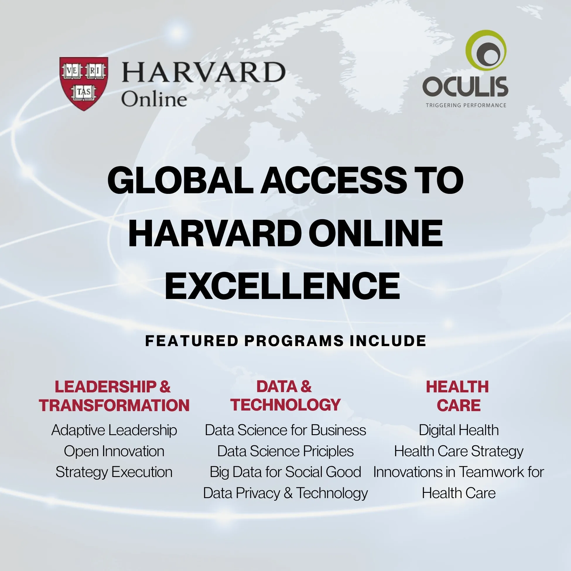 Oculis Services Announces Agreement to Offer Harvard Online Digital Education Programs