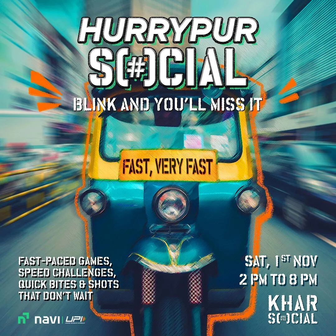 Khar SOCIAL Turns into 'Hurrypur SOCIAL' - Navi UPI's Big, Bold Makeover in Mumbai
