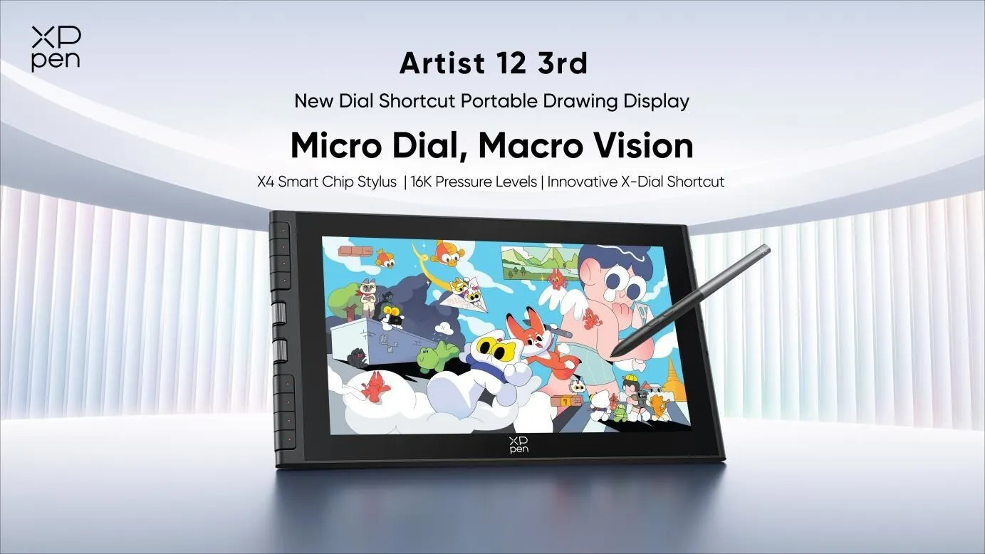 XPPen Unveils Stunning New Artist 12 3rd with X-Dial Shortcut Keys and Upgraded X4 Smart Chip Stylus