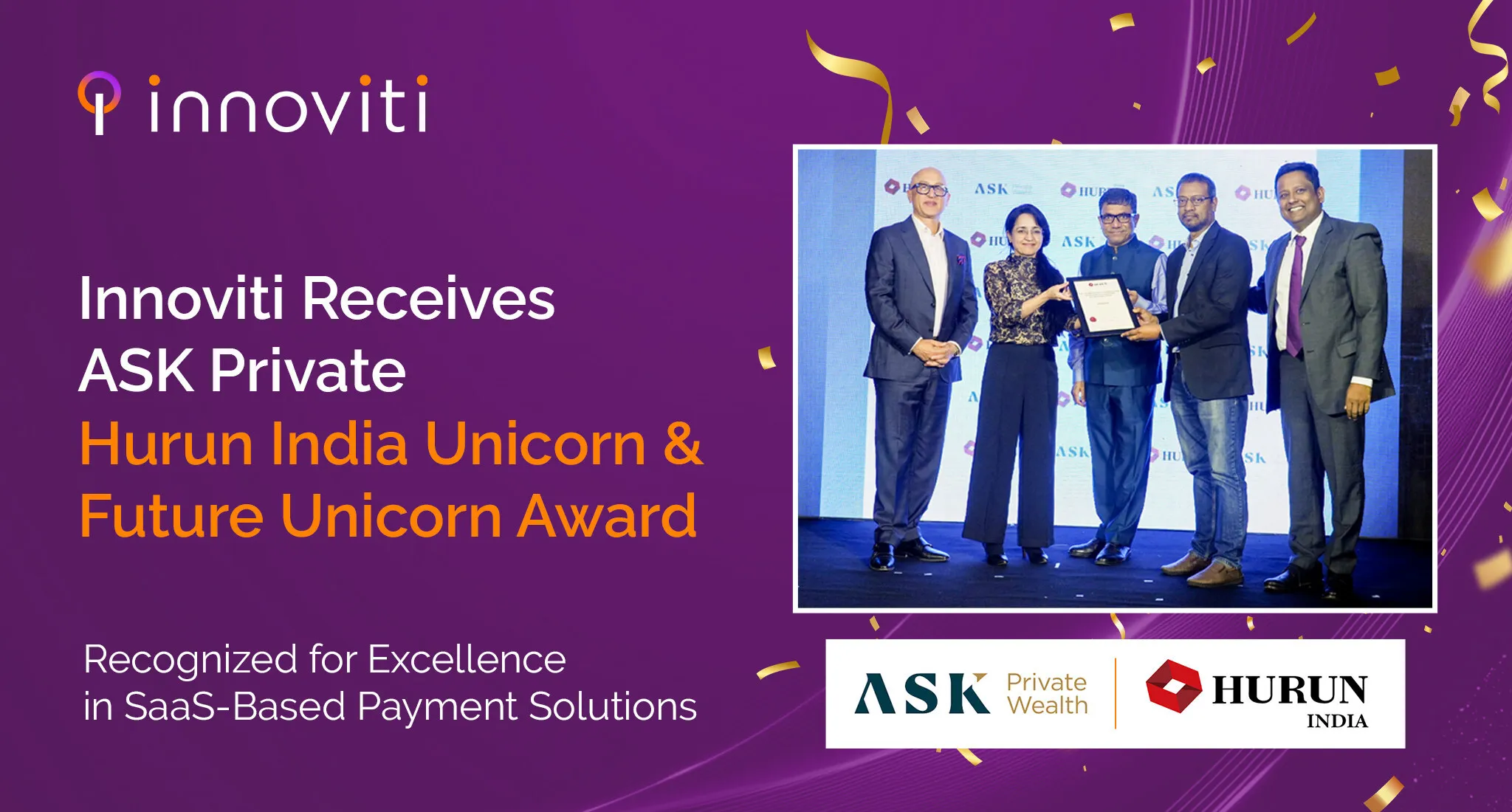 Innoviti Receives ASK Private Hurun India Unicorn &amp; Future Unicorn Award