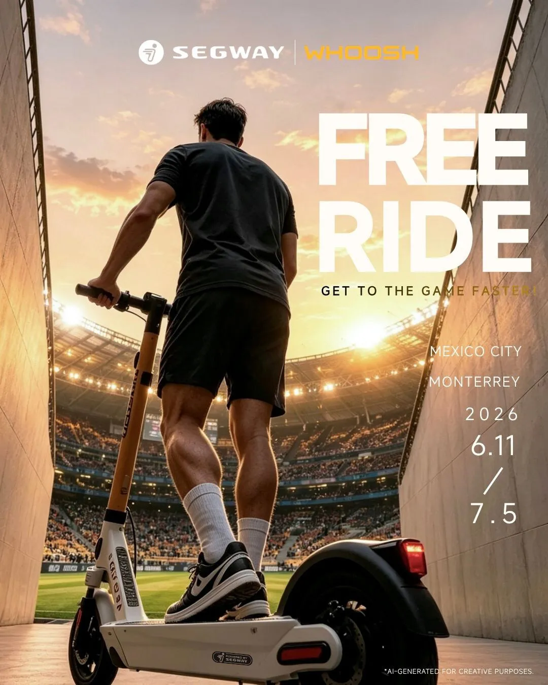 Segway and Whoosh Launch Free Ride Campaign Across Mexico During the 2026 Tournament World Cup to Support Urban Mobility