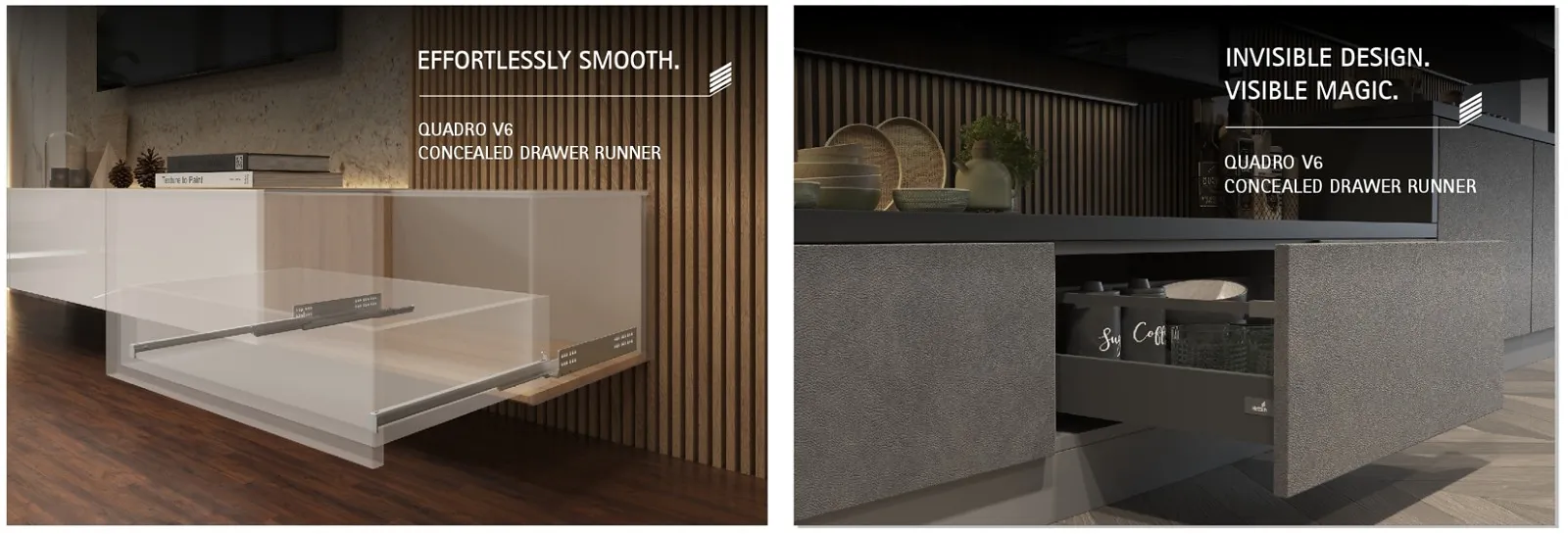 Hettich's Quadro V6 Concealed Drawer Runner Offers Premium Furniture Performance