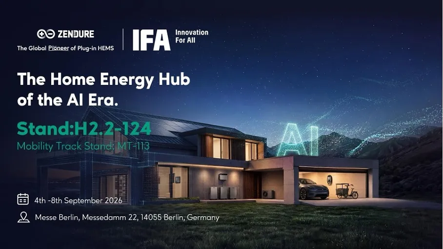 Zendure Introduces Agentic HEMS at IFA 2026: "The Home Energy Hub of the AI Era"